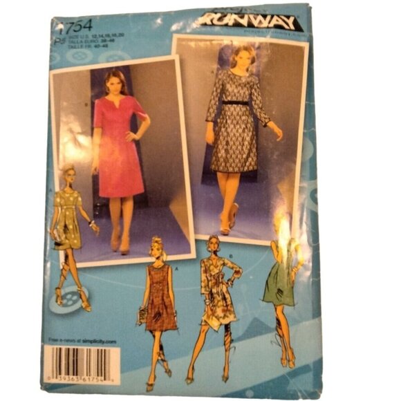 Misses Dress Simplicity Pattern 1754 Project Runway Sizes 12 to 16 cut - Picture 1 of 1